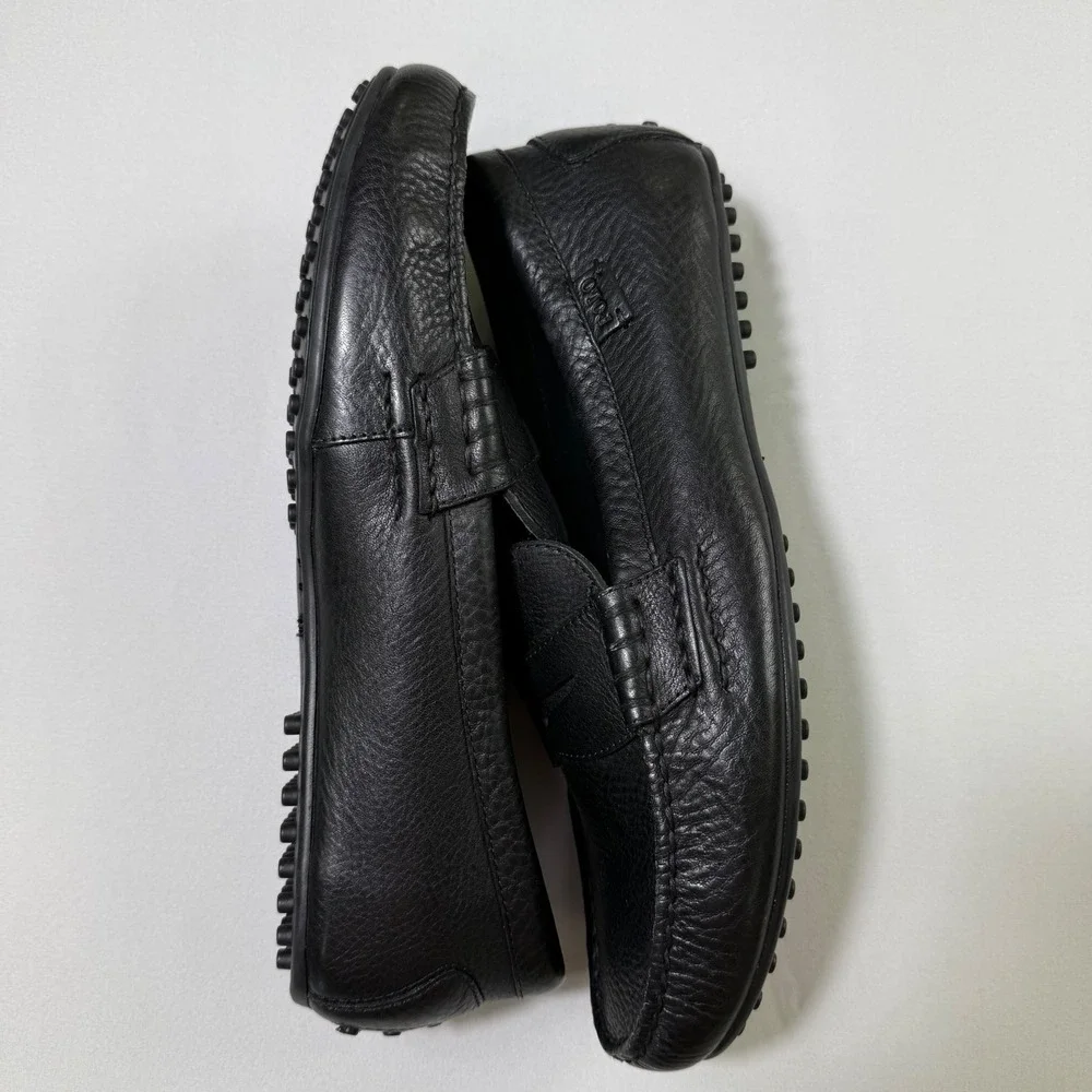 Polo Ralph Lauren Wes Driving Loafer Mens 10D Black Pebbled Leather Penny Shoes